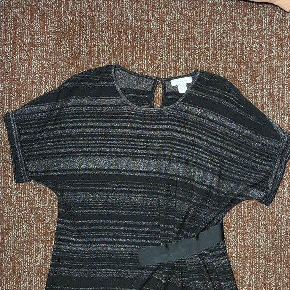 Intropia for Anthropologie Toby Metallic stripe short sleeve mini dress - Picture 7 of 15